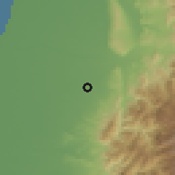 Shaded relief of the 58 km around Dŏuliù, drawn from the GMTED2010 grid