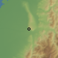 Shaded relief of the 58 km around Èrshuĭ, drawn from the GMTED2010 grid