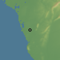 Shaded relief of the 58 km around Gāngshān, drawn from the GMTED2010 grid
