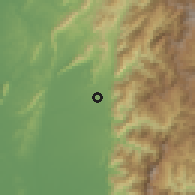 Shaded relief of the 58 km around Gāoshù, drawn from the GMTED2010 grid
