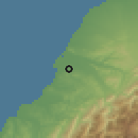 Shaded relief of the 58 km around Băoshān, drawn from the GMTED2010 grid