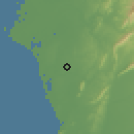 Shaded relief of the 58 km around Guīrén, drawn from the GMTED2010 grid