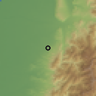Shaded relief of the 58 km around Gŭkēng, drawn from the GMTED2010 grid