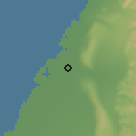 Shaded relief of the 58 km around Héměi, drawn from the GMTED2010 grid