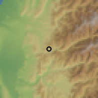 Shaded relief of the 58 km around Hépíng, drawn from the GMTED2010 grid