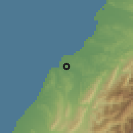 Shaded relief of the 58 km around Hòulóng, drawn from the GMTED2010 grid
