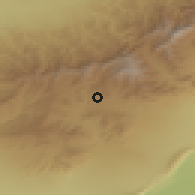 Shaded relief of the 53 km around Adrasmon, drawn from the GMTED2010 grid