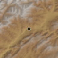 Shaded relief of the 54 km around Darband, drawn from the GMTED2010 grid