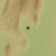 Shaded relief of the 54 km around Garavuti, drawn from the GMTED2010 grid