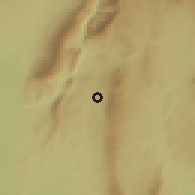 Shaded relief of the 54 km around Hasti Hav, drawn from the GMTED2010 grid