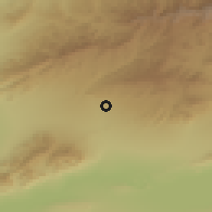 Shaded relief of the 53 km around Kansay, drawn from the GMTED2010 grid
