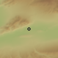 Shaded relief of the 53 km around Khujand, drawn from the GMTED2010 grid