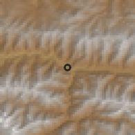 Shaded relief of the 53 km around Ayni, drawn from the GMTED2010 grid
