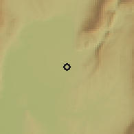 Shaded relief of the 54 km around Kirovskiy, drawn from the GMTED2010 grid