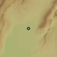 Shaded relief of the 54 km around Kuybyshev, drawn from the GMTED2010 grid