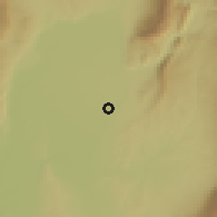 Shaded relief of the 54 km around Oktyabrsk, drawn from the GMTED2010 grid