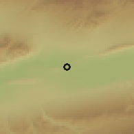 Shaded relief of the 53 km around Qayroqqum, drawn from the GMTED2010 grid