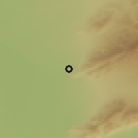 Shaded relief of the 53 km around Buston, drawn from the GMTED2010 grid