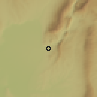 Shaded relief of the 54 km around Sarband, drawn from the GMTED2010 grid