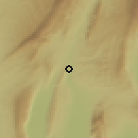 Shaded relief of the 54 km around Tartki, drawn from the GMTED2010 grid