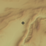Shaded relief of the 54 km around Yovon, drawn from the GMTED2010 grid
