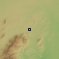 Shaded relief of the 60 km around Fulwe, drawn from the GMTED2010 grid