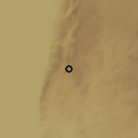 Shaded relief of the 60 km around Kalinzi, drawn from the GMTED2010 grid