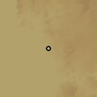 Shaded relief of the 60 km around Kaseke, drawn from the GMTED2010 grid