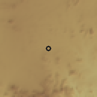 Shaded relief of the 60 km around Kibedya, drawn from the GMTED2010 grid