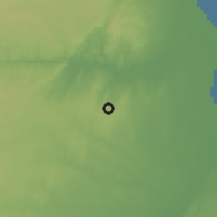 Shaded relief of the 60 km around Kiwangwa, drawn from the GMTED2010 grid