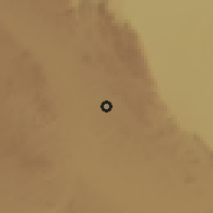 Shaded relief of the 60 km around Laela, drawn from the GMTED2010 grid