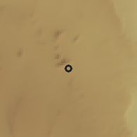 Shaded relief of the 60 km around Landanai, drawn from the GMTED2010 grid