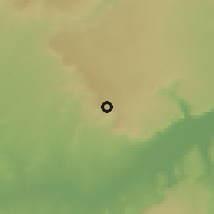 Shaded relief of the 60 km around Luchingu, drawn from the GMTED2010 grid