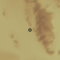 Shaded relief of the 60 km around Makanya, drawn from the GMTED2010 grid