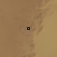 Shaded relief of the 60 km around Arash, drawn from the GMTED2010 grid