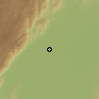 Shaded relief of the 60 km around Mbasa, drawn from the GMTED2010 grid