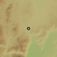 Shaded relief of the 60 km around Mikumi, drawn from the GMTED2010 grid