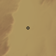 Shaded relief of the 60 km around Minjingu, drawn from the GMTED2010 grid