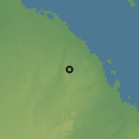 Shaded relief of the 60 km around Bunju, drawn from the GMTED2010 grid