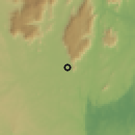 Shaded relief of the 60 km around Mnyuzi, drawn from the GMTED2010 grid