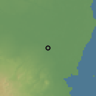Shaded relief of the 60 km around Mohoro, drawn from the GMTED2010 grid