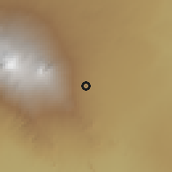 Shaded relief of the 60 km around Mrere, drawn from the GMTED2010 grid