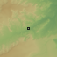 Shaded relief of the 60 km around Mtama, drawn from the GMTED2010 grid
