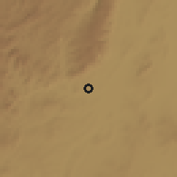 Shaded relief of the 60 km around Muzye, drawn from the GMTED2010 grid