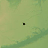 Shaded relief of the 60 km around Nanyamba, drawn from the GMTED2010 grid