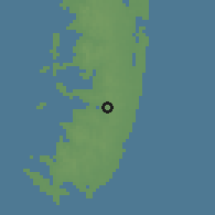 Shaded relief of the 60 km around Chake Chake, drawn from the GMTED2010 grid