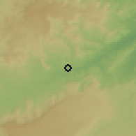 Shaded relief of the 60 km around Nyangao, drawn from the GMTED2010 grid