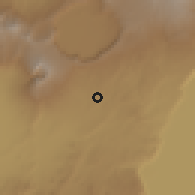 Shaded relief of the 60 km around Oldeani, drawn from the GMTED2010 grid