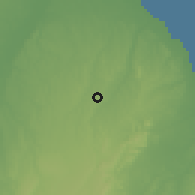 Shaded relief of the 60 km around Tumbi, drawn from the GMTED2010 grid
