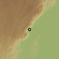 Shaded relief of the 60 km around Chita, drawn from the GMTED2010 grid